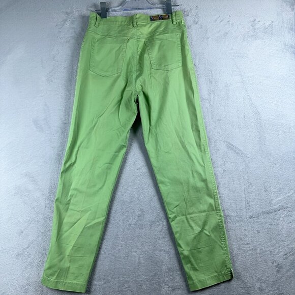 CV Veichi Skinny Jeans Embroidered Detail Ankle Slit Womens Green Size 31 - Picture 2 of 13